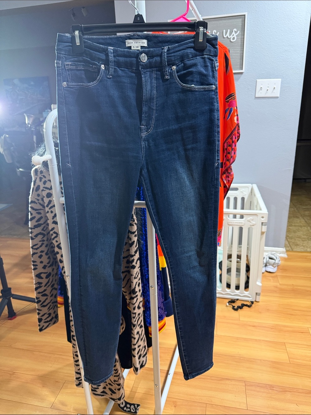 Good American Dark Wash Skinny Jeans